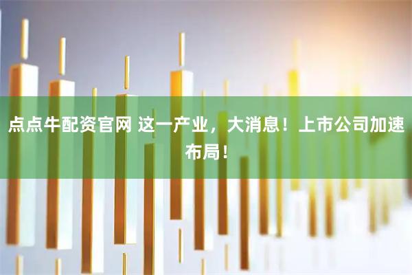 点点牛配资官网 这一产业，大消息！上市公司加速布局！